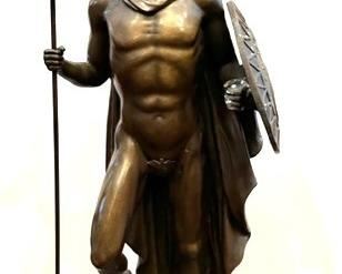 Spartan Warrior bronze status 24" tall x 10" wide by European Finery 