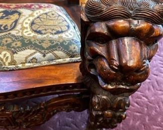 Detail of large carved chair