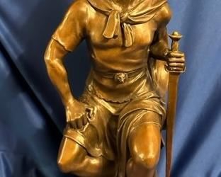 Odysseus Greek Warrior bronze status 29" tall x 13" wide