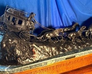 "Stagecoach" Bronze by Charles Russell 20"H x 45"L x 18" W