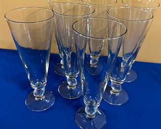 7 Pilsner glasses ( football on the bottom of the stem