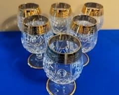 Crystal gold rimed wine glasses