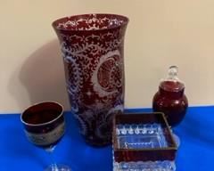 Vintage ruby glass items