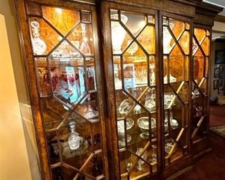 Large curio cabinet (3 pieces) measures approx. 8' wide and 8' tall