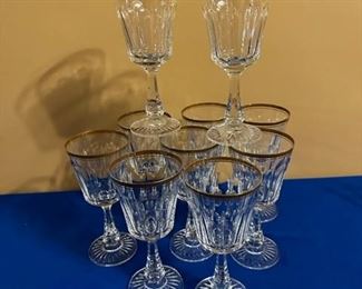 Dresden Oscar de la Renta crystal wine/water goblets