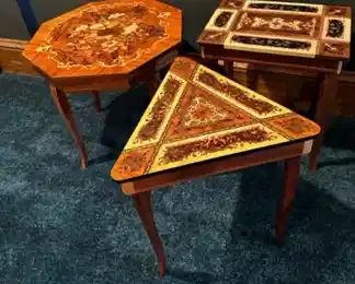 Italian inlay wood music box tables