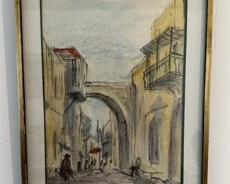 Josef Benskin, watercolor of Jerusalem