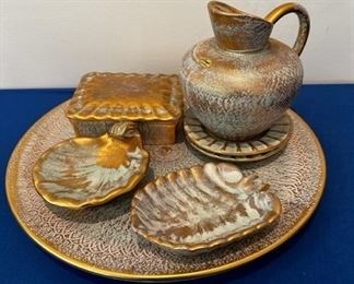 Stangl pottery collection, gold and verdigre green