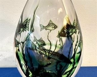 Orrefors fish vase by Edward Hald, ca. 1980s