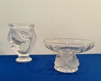 Lalique vase and bowl