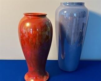 Ruskin (orange) lusterware vase
