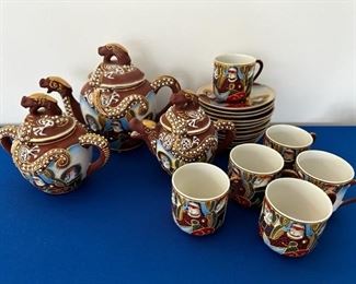 Vintage Japanese Satsuma dragon ware tea set