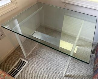 Glass and chrome side table