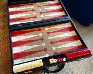 Vintage backgammon with bakelite pieces