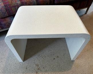 Postmodern cream/white textured waterfall side table