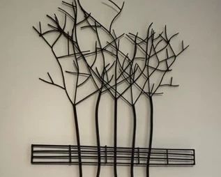 Iron tree wall sculpture
