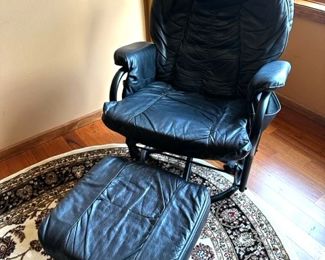 Leather like chair and ottoman