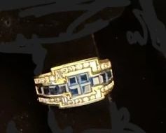 18kt diamond and sapphire ring size 6