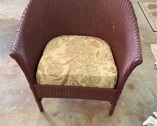 Antique Padded wicker chair