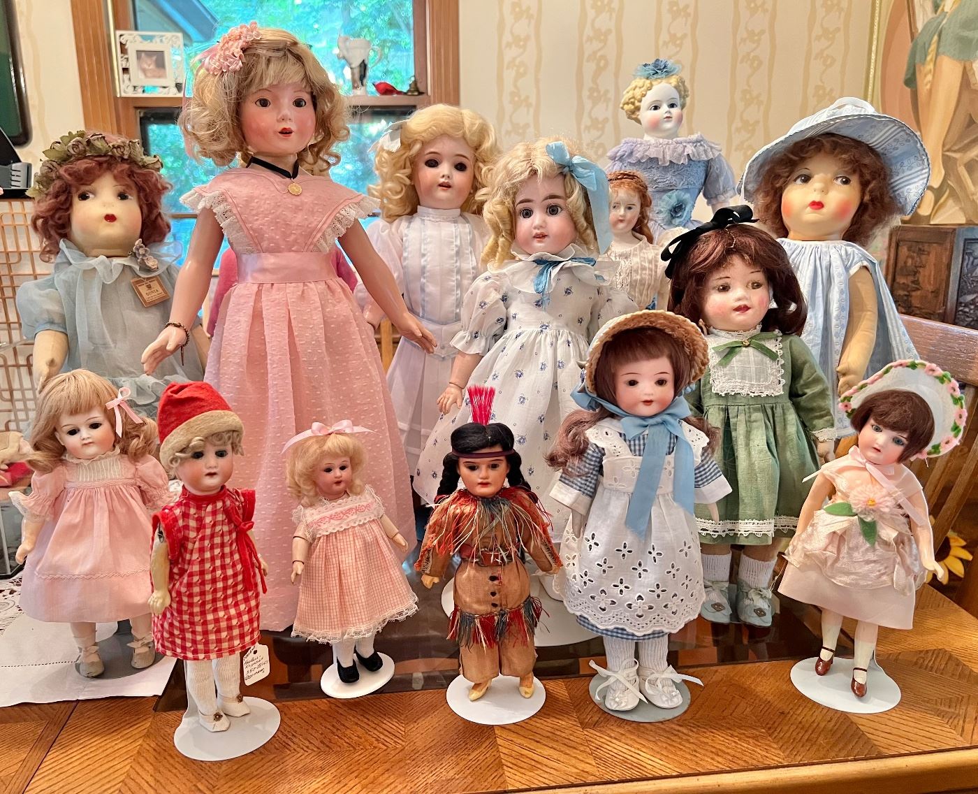 Antique Bisque Head Dolls Getting Ready For The Show! They are so excited!!