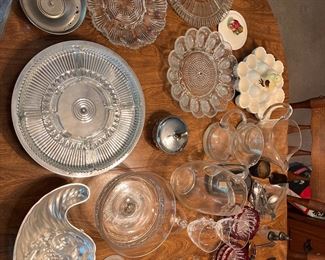 Glassware, silver & serving dishes