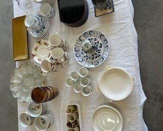 salt and pepper shakers, tea cup sets, and other japanese glassware sets