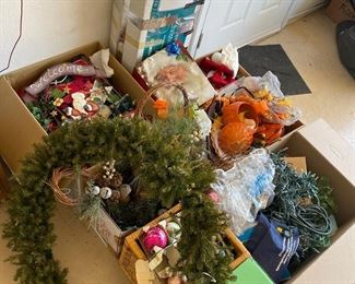 Enigmatic Holiday Delights Mystery Lot of Christmas and Halloween Fall Decorations 