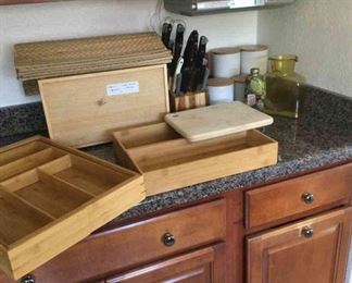 Stoneware, Bamboo Wooden Kitchen Accessories 