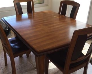 TwoToned Wood Dining Table with Leaf and 6 Chairs  A Dining Experience to Treasure