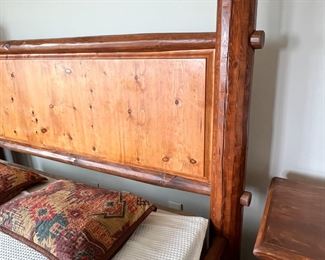 King Ponderosa Pine Log Bed Custom Made No Mattress