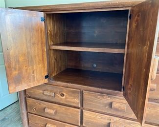 Large Double Ponderosa Pine Log Dresser Custom Made 