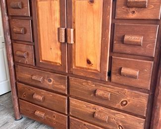 Large Double Ponderosa Pine Log Dresser Custom Made 