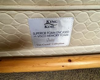Queen Pine Log Bed with Frame Mattress & Box Spring