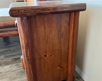 2pc Ponderosa Pine Log Nightstands Custom Made PAIR