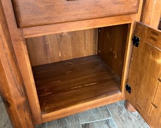 2pc Ponderosa Pine Log Nightstands Custom Made PAIR