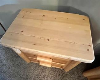 2pc Pine Long Nightstands PAIR