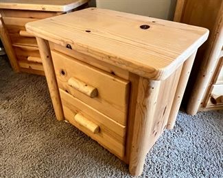 2pc Pine Long Nightstands PAIR