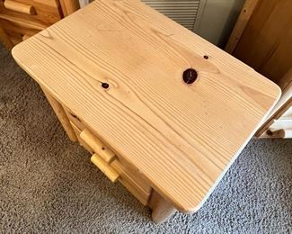 2pc Pine Long Nightstands PAIR