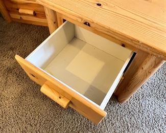 2pc Pine Long Nightstands PAIR