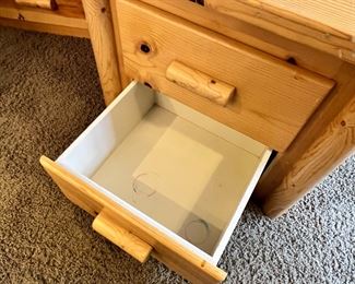 2pc Pine Long Nightstands PAIR