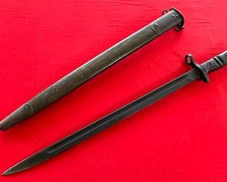 British 1913 Pattern WWI Remington Bayonet with Scabbard 1917 P1913 Enfield 