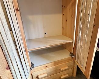 Pine Long & Saguaro Rib Wardrobe Cabinet