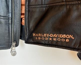 Harley Davidson 1903-2008 Leather Jacket Ladies  