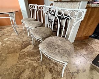 5pc Iron & Glass Table 6 Chairs
