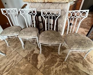 5pc Iron & Glass Table 6 Chairs