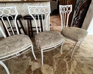 5pc Iron & Glass Table 6 Chairs
