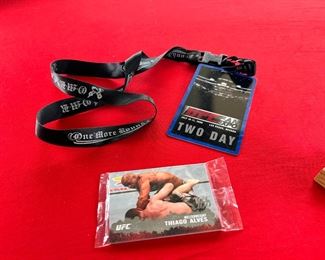 Signed Royce Gracie UFC Collectable Lot Trophy Pass