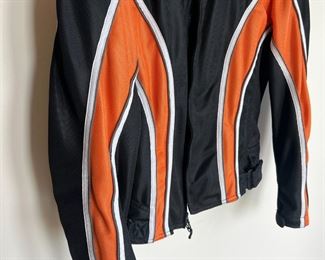 HARLEY DAVIDSON Motorcross Embroidered Orange and Black Panel Jacket