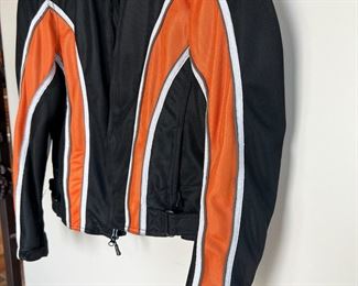 HARLEY DAVIDSON Motorcross Embroidered Orange and Black Panel Jacket