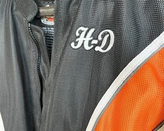 HARLEY DAVIDSON Motorcross Embroidered Orange and Black Panel Jacket